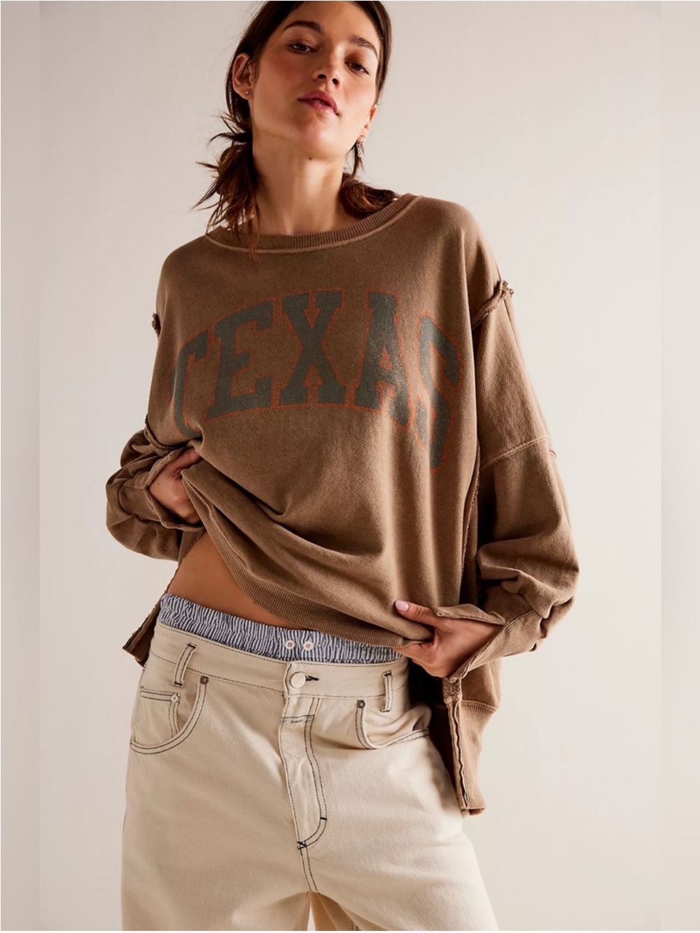 NWT Free People Graphic Camden Pullover  Sweatshirt